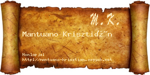 Mantuano Krisztián névjegykártya